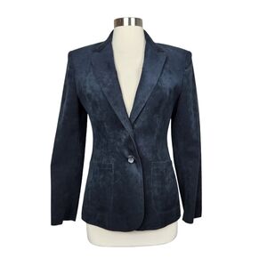 Adolf Schuman for Lilli Ann Vintage Black Ultrasuede Blazer Jacket Womens Size 6